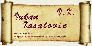 Vukan Kasalović vizit kartica